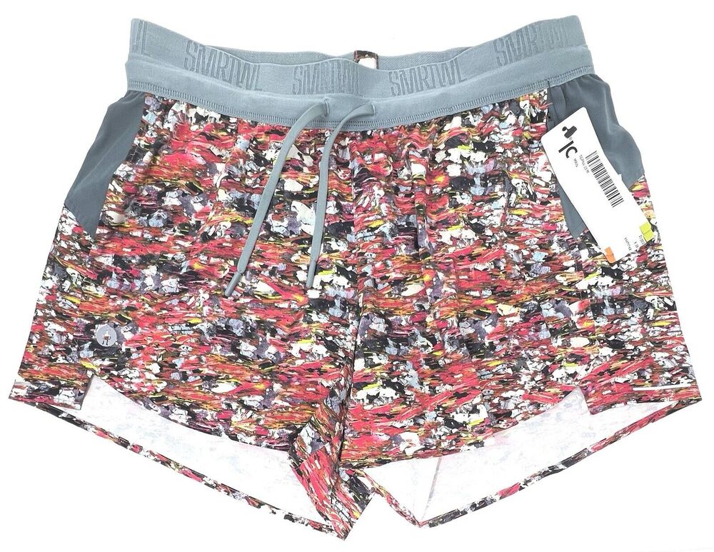 Smartwool Women Active Lined 4 Inch Shorts Pink Multi Sz M 02396-N34 NWT Medium